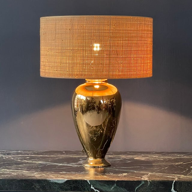 Golden Table Lamp For Sale - Image 5 of 12