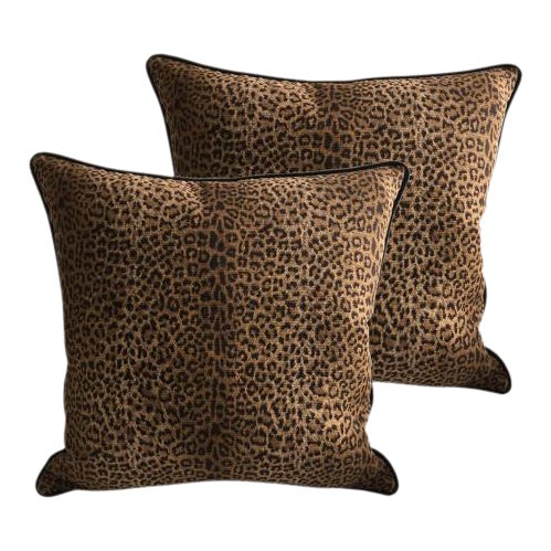 Designer Square Cheetah Pillows Set Of 2 Chairish