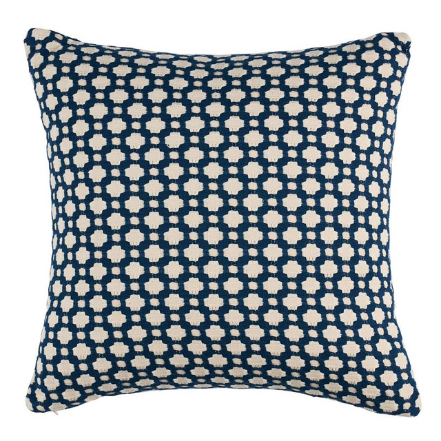Transitional Schumacher x Celerie Kemble Betwixt 16" Pillow in Indigo/Ivory For Sale - Image 3 of 3