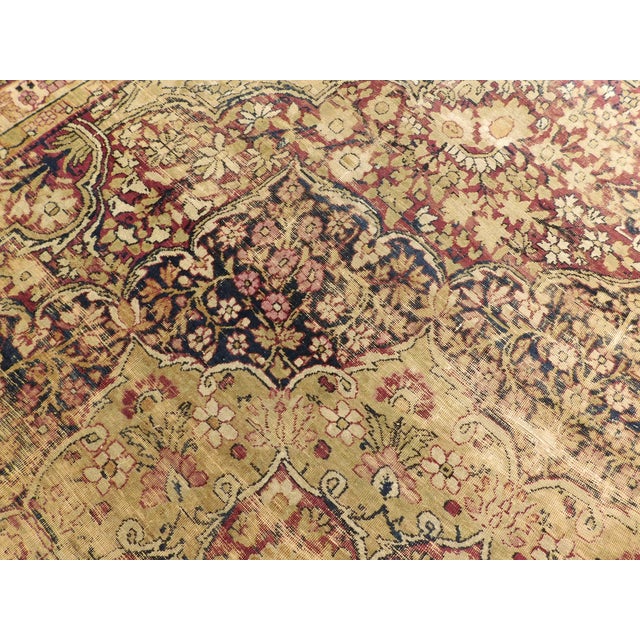Distressed Antique Hand Knotted Persian Rug in Earth Tones - 9'x 12'10" For Sale - Image 10 of 12