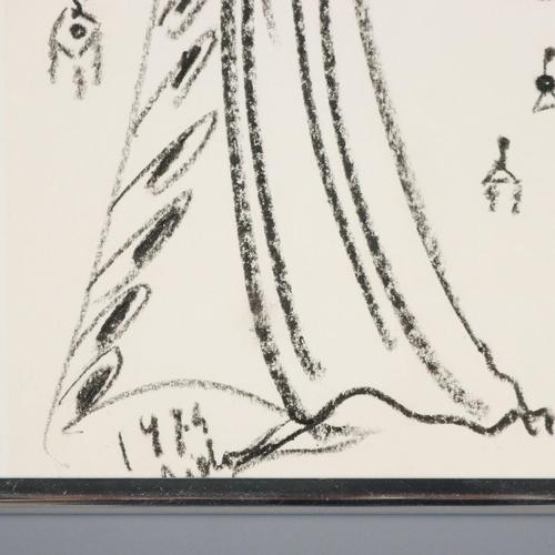 Remo Brindisi, Sketch for Aida, 1974, Charcoal Drawing For Sale - Image 6 of 10