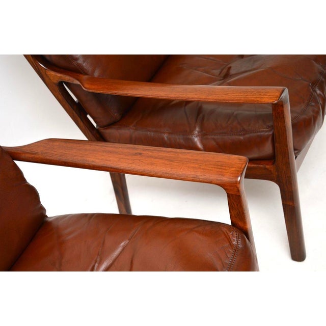Vintage Scandinavian Leather Armchairs from Frederik Kayser, 1960s, Set of 2 For Sale - Image 10 of 11