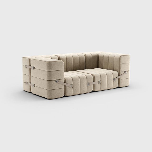 Not Yet Made - Made To Order Curt Modular Set - Flexible 2-Seater with Armrests - Jet - 9110 (Grey / Beige) by Ambivalenz, Set of 7 For Sale - Image 5 of 5