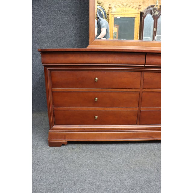 Thomasville Impressions Louis Philippe Style Cherry Dresser With Mirror For Sale In Philadelphia - Image 6 of 13
