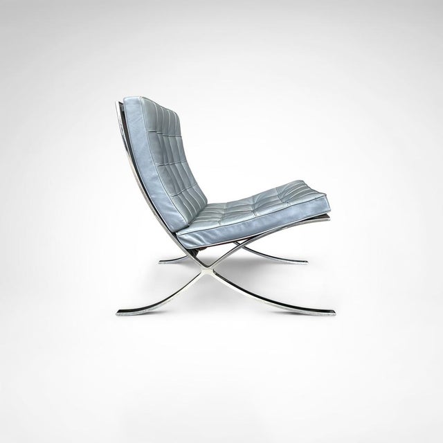 Gray MR90 Barcelona Lounge Chair by Mies van der Rohe for Knoll, 1980s For Sale - Image 8 of 13