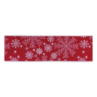 Festive Snowflake Ribbon 4" x 5 yds. For Sale