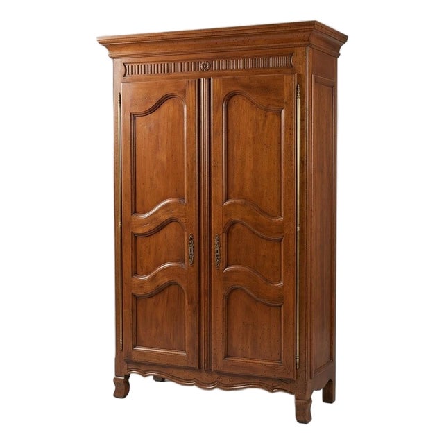 1990s Large Italian Hand-Crafted Armoire – Solid Walnut/Cherry For Sale