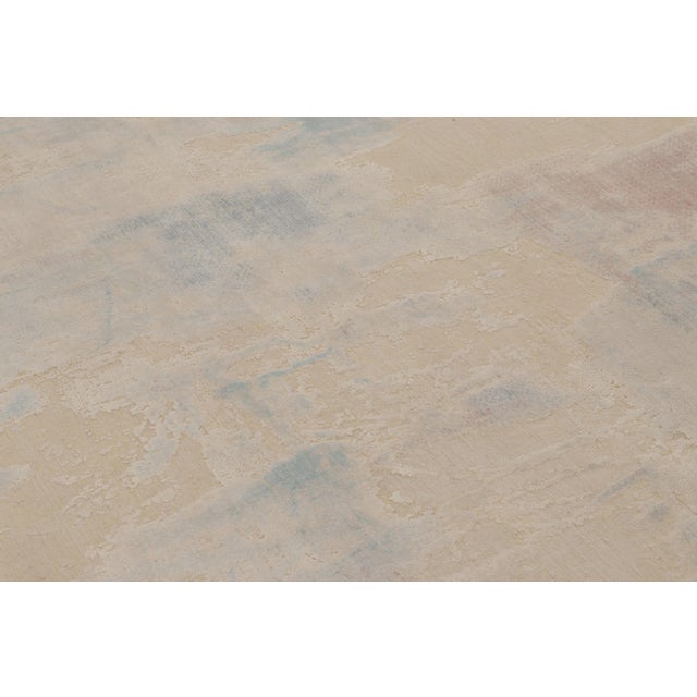Abstract Rug & Kilim’s Modern Abstract Rug, Ivory White With Subtle Pattern in Light Blue For Sale - Image 3 of 8