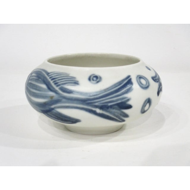 Mid 20th Century Rostrand Stoneware Fish Motif Bowl by c.h. Stalhane Sweden For Sale - Image 5 of 11