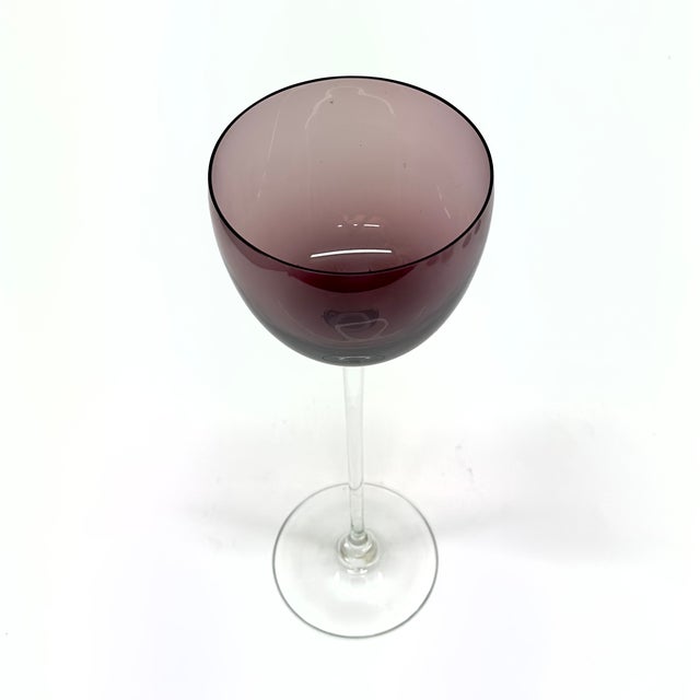 Mid 20th Century Mixed Amethyst Glass Stemware Curation - Group of 5 For Sale - Image 5 of 11