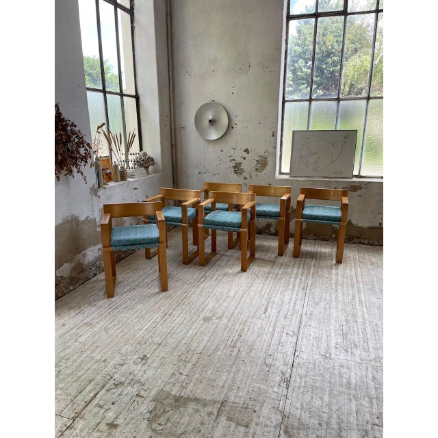 Oak Chairs with Armrests by Ate Van Apeldoorn, 1960s, Set of 6 For Sale - Image 4 of 18