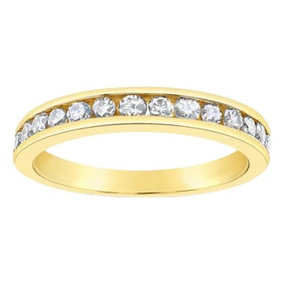 3MM Half Carat Round Diamond Wedding Band, Size 5 For Sale