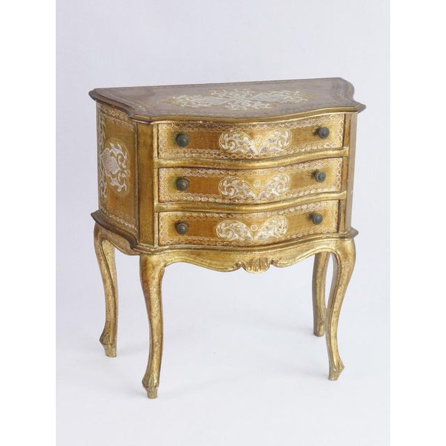 Italian Florentine Gilt Wood Chest of 3 Drawers, 1960s For Sale - Image 4 of 11