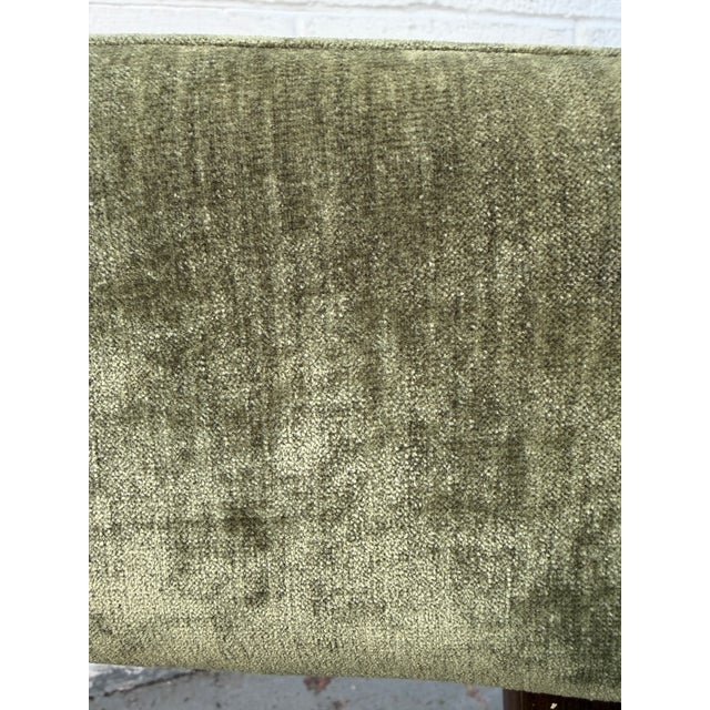 Mid-Century Modern Walnut Chair With Plush Green Upholstery For Sale - Image 10 of 13