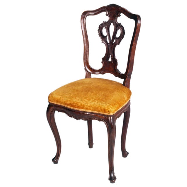 Antique Louis XVI Walnut Dining Chairs attributed to Vincenzo Cadorin, Set of 4 For Sale - Image 6 of 9