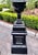 Victorian Large Antique Black Cast Iron Garden Urns on Pedestals, Pair, Circa 1900 For Sale - Image 3 of 18