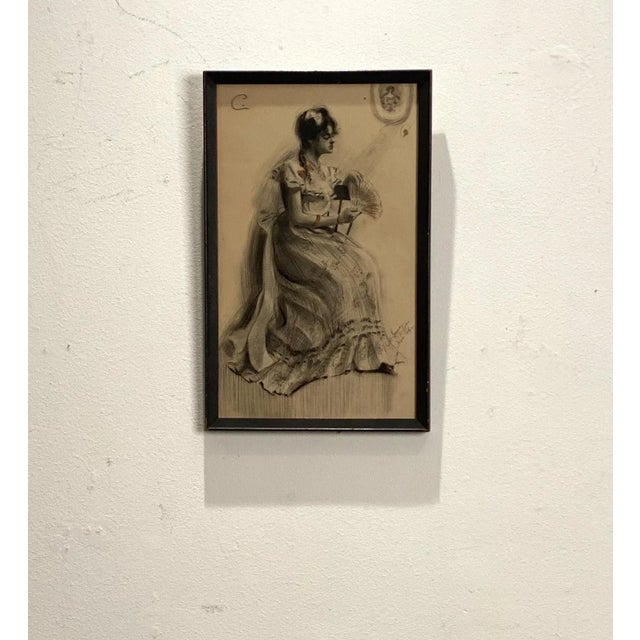 Drawing of a Victorian Woman, American Circa 19th Century For Sale In San Francisco - Image 6 of 6