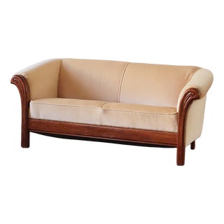 Art Deco Two-Seater Sofa with Curved Armrests, 1930 For Sale