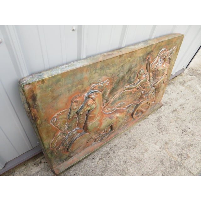 Large Mid Century Architectural Quadriga Victory Nike Greek Roman 40x25 Wall Art Sculpture ~ True Vintage ~ Commercial Size / Scale For Sale - Image 9 of 15