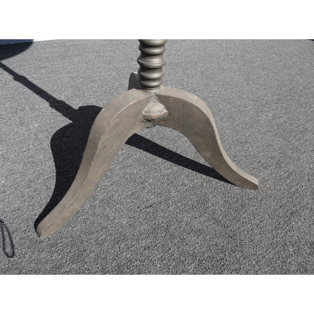 Vintage 43" H Table Top Tall French Country Side Table For Sale - Image 11 of 11