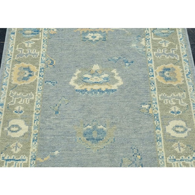 Turkish Oushak Runner Rug 3' x 11'5" #17060 For Sale - Image 4 of 8