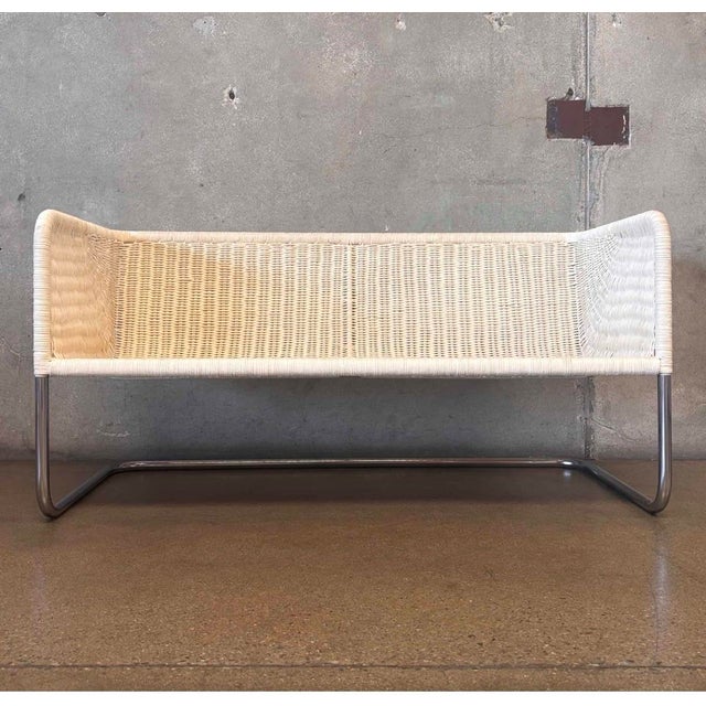 Vintage MCM Martin Visser Attributed Rattan & Chrome Couch For Sale - Image 9 of 9