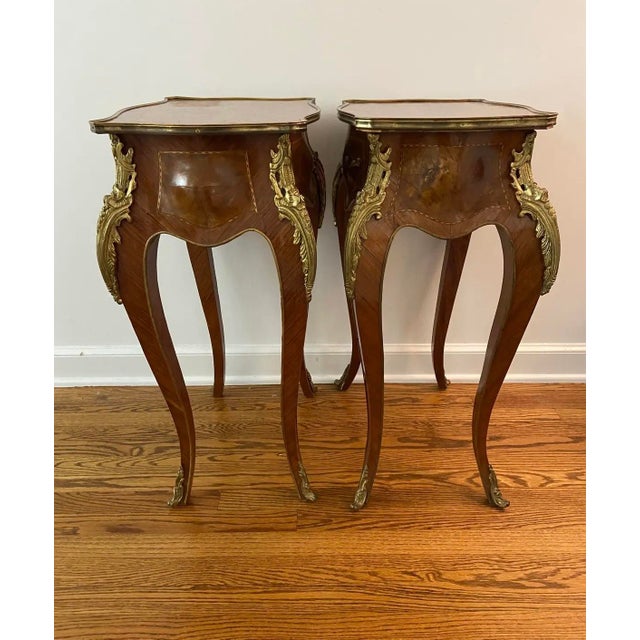 Coffee Early 20th Century French Louis XIV Style Tables With Ornate Gold Ormolu Detail - A Pair For Sale - Image 8 of 12