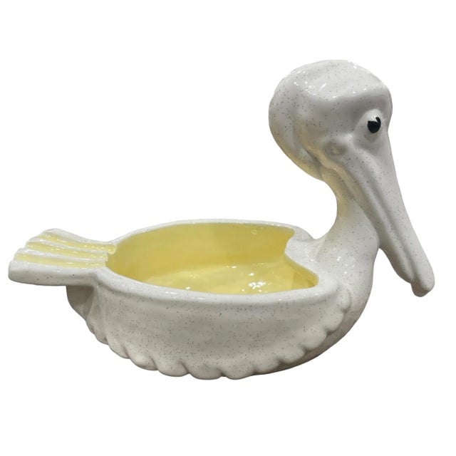 Signed Dodie Thayer bowl in the shape of a pelican. Dodie Thayer Signed the bottom and signed it “Au Bon Gout, Palm...