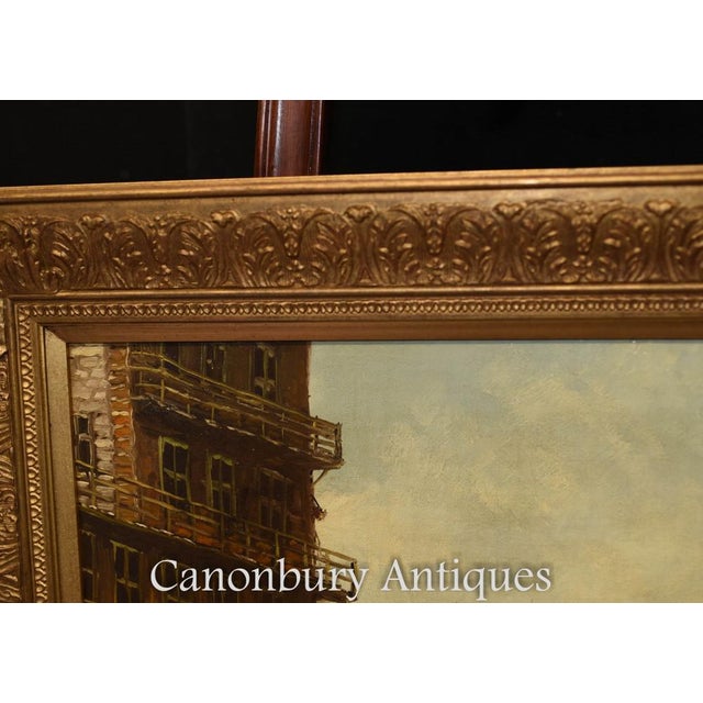 Italian Artist, Triumphal Arch Cityscape, 1980s, Oil Painting, Framed For Sale - Image 10 of 12
