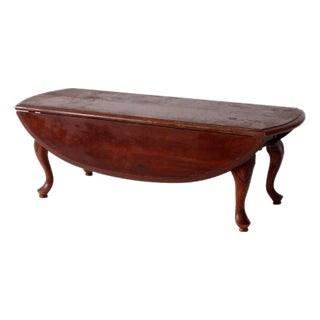 Vintage Queen Anne Style Drop Leaf Coffee Table For Sale