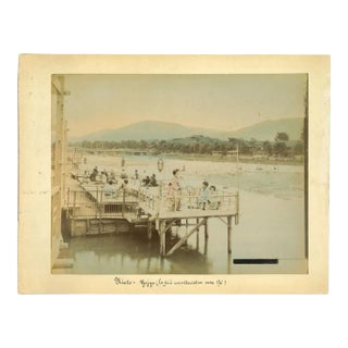 Unknown, Ancient View of Kyoto, Tea House, Albumen Print, 1880s-1890s For Sale