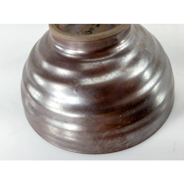 Early 20th Century Japanese Art Pottery Chawan Tea Bowl in Iron Rust For Sale - Image 9 of 13