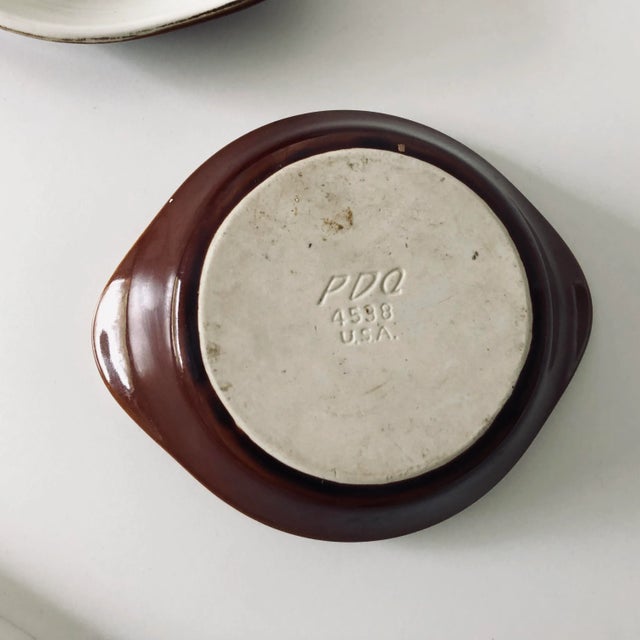 Mid-Century Modern Vintage Brown Pottery Oven Dishes- Set of 2 For Sale - Image 3 of 5