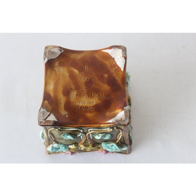 1900s French Onnaing G77 Art Nouveau Flower Vines Details Jardinière Cache Pot Planter For Sale - Image 11 of 11