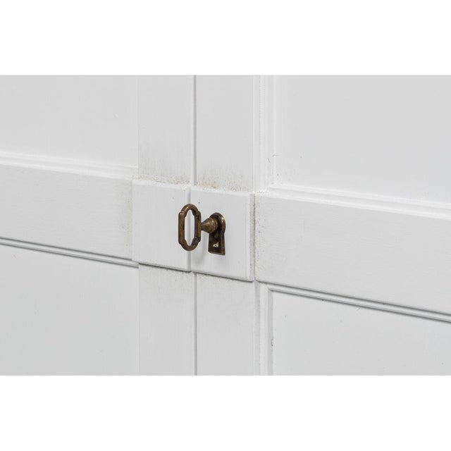Wood Cottage White Media Buffet in Solid Pine with Ring Pulls For Sale - Image 7 of 8