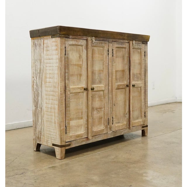 Reclaimed Wood Metal-Clad Top Sideboard For Sale - Image 4 of 18