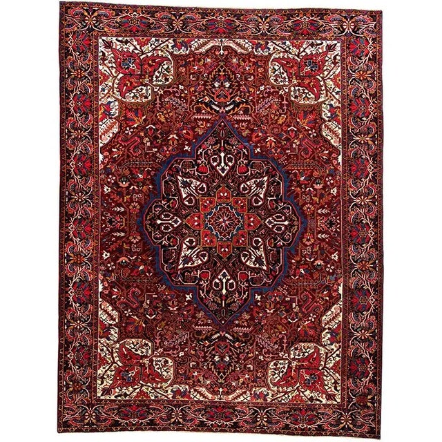 Old Persian Heriz Area Rug 11’7″ X 15’2″ For Sale - Image 12 of 12