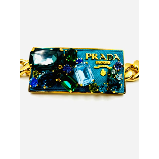 Fabulous & Rare Prada Gemstone Buckle & Gold Chain Belt For Sale In Los Angeles - Image 6 of 11