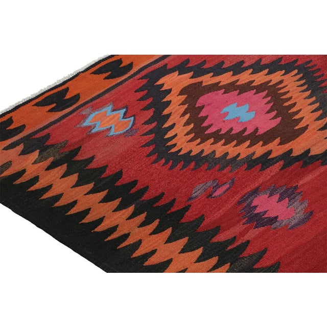 1950s Vintage Persian Karadagh Kilim in Red With Vibrant Medallions, From Rug & Kilim For Sale In New York - Image 6 of 8