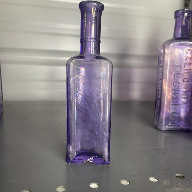 Large Collection of Antique Purple Glass Bottles- Set of 16 For Sale - Image 10 of 11