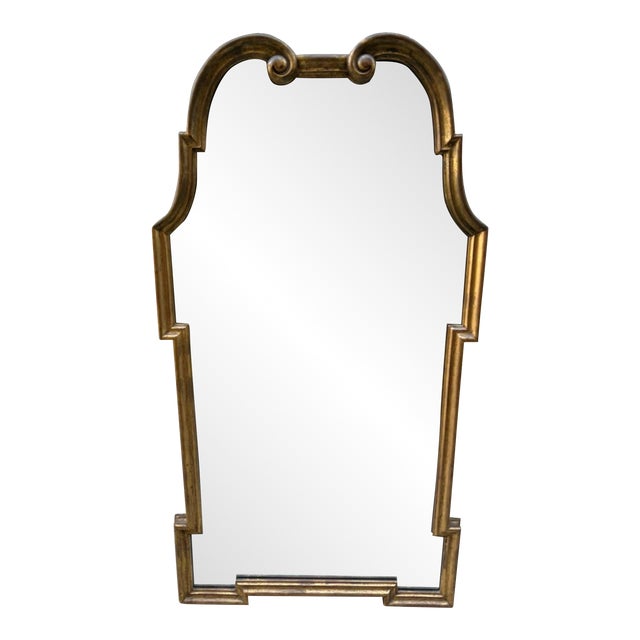 Vintage Neoclassical Italian Palladian Arched Mirror With Gilded Frame For Sale
