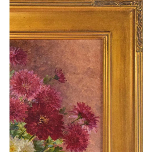 Textile Vintage Impressionist Floral Still Life Painting by French - American Artist Lucien Biva For Sale - Image 7 of 7