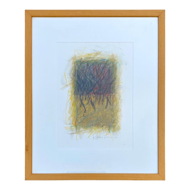 1990s New Mexico Artist Kevin Tolman Mixed Media Original Painting "In the Bosque" Southwestern Art For Sale