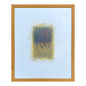 1990s New Mexico Artist Kevin Tolman Mixed Media Original Painting "In the Bosque" Southwestern Art