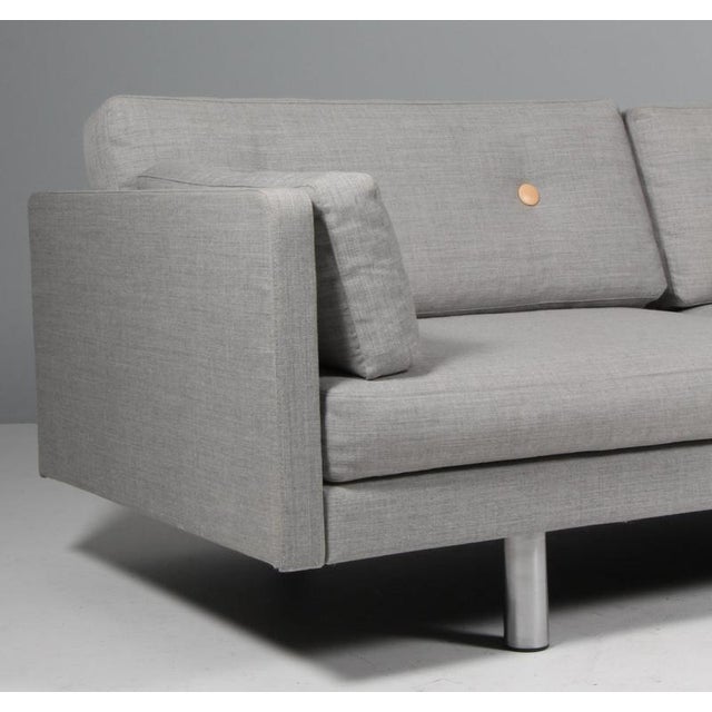 Model 220 3-Seater Sofa in Black Leather by Erik Jørgensen For Sale - Image 6 of 8