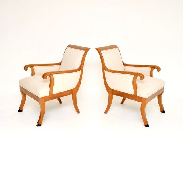 Gustavian (Swedish) Antique Neo-Classical Swedish Elm Chairs, 1890s, Set of 2 For Sale - Image 3 of 14