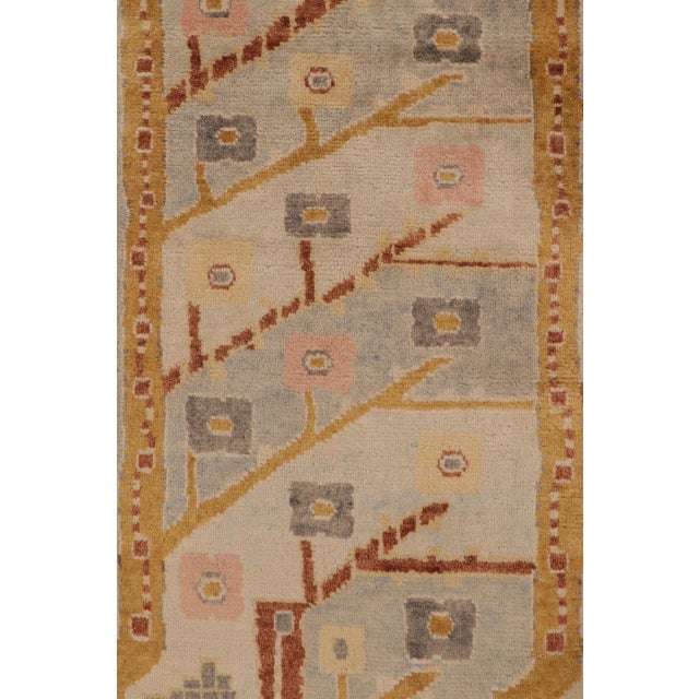 Contemporary Scandinavian Style Floral Wool Rug in Beige by Rug & Kilim, India For Sale In New York - Image 6 of 10