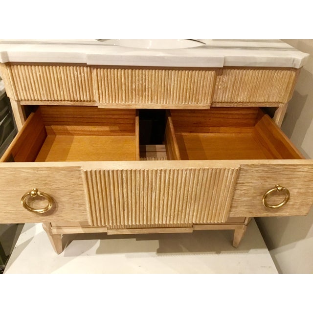 Ambella Home Modern Cerused Finished Tambour Sink Chest/Vanity Chairish