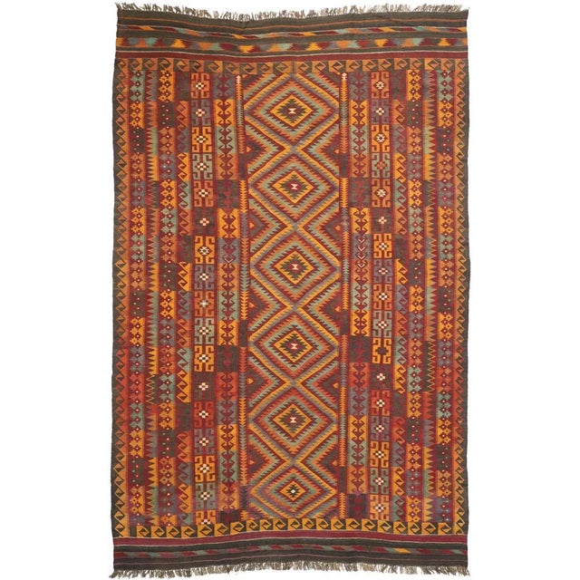 Vintage Afghan Ghalmouri Maimana Kilim Rug, 09'09 X 14'11 For Sale - Image 9 of 10