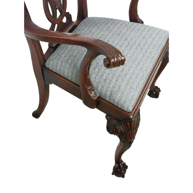 Vintage Maitland-Smith Chippendale Carved Armchair With Ball-and-Claw Feet For Sale - Image 11 of 12